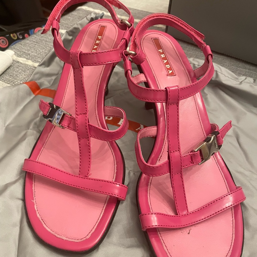 Authentic Prada Hot Pink Sandals